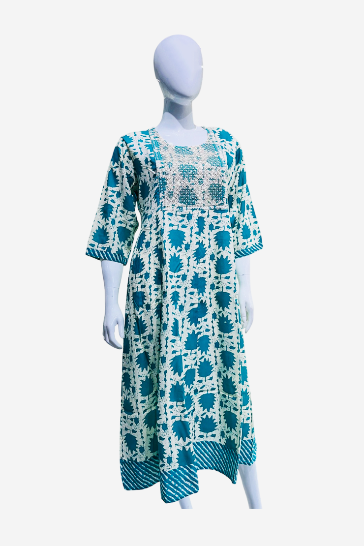 Cotton Green Color Kurti